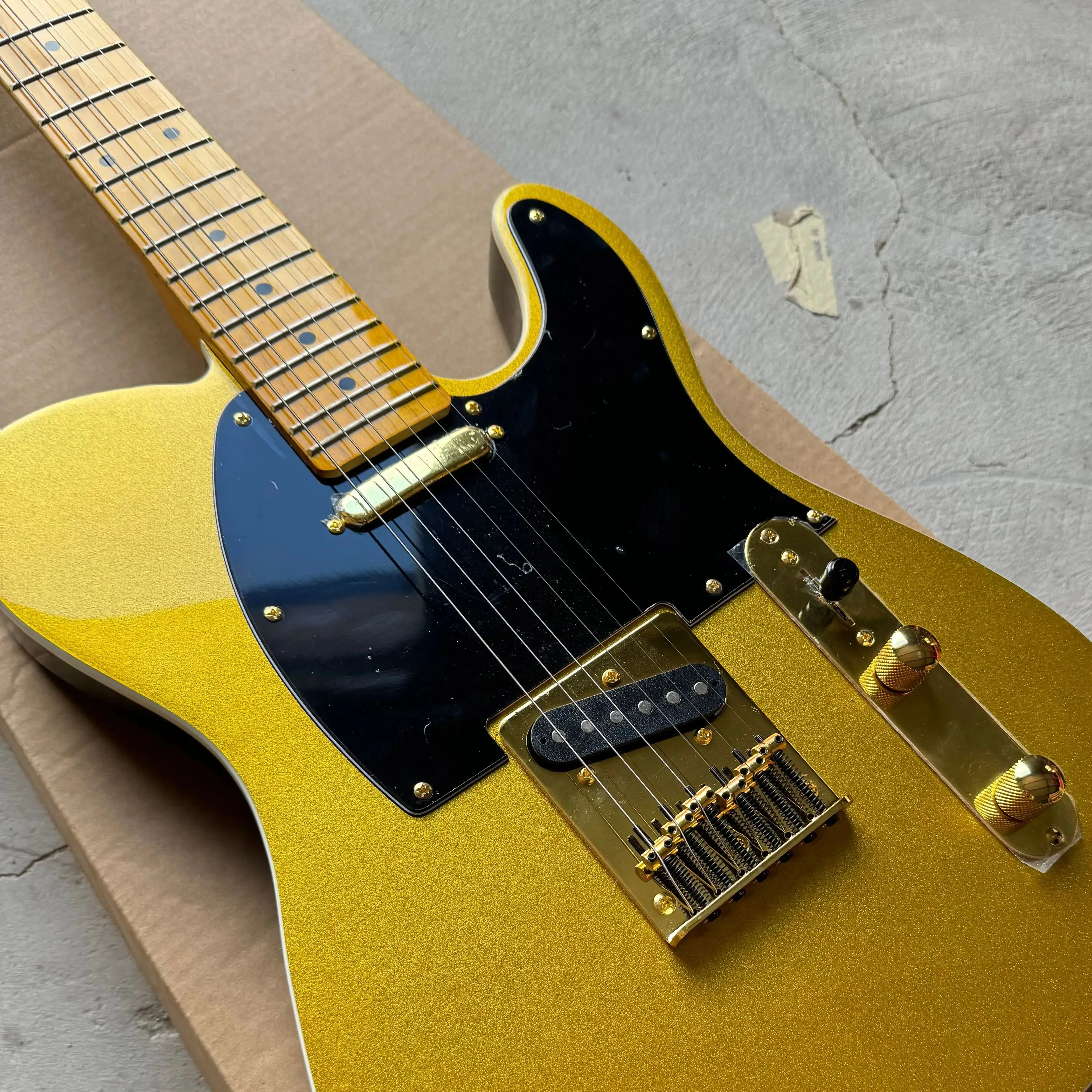 TL Electric Guitar with TL, Golden, Brown, Blue, Green, Black, Tele Style, Electric Guitar, on Sale