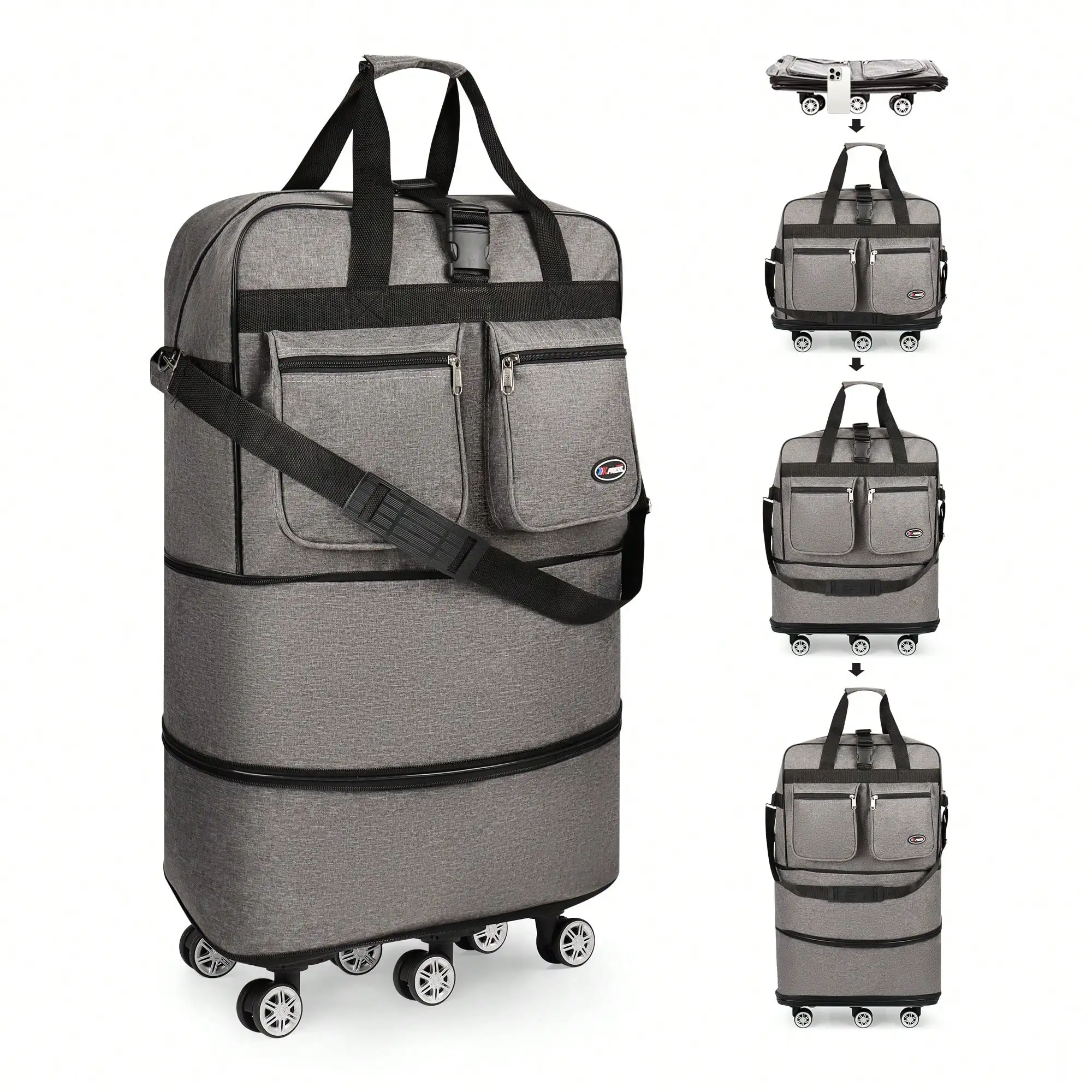 

Expandable Foldable Luggage Bag Collapsible Suitcases With Wheels Lightweight Rolling Duffle Bag For Travel & Moving Home & Storage 30"/36"/40"