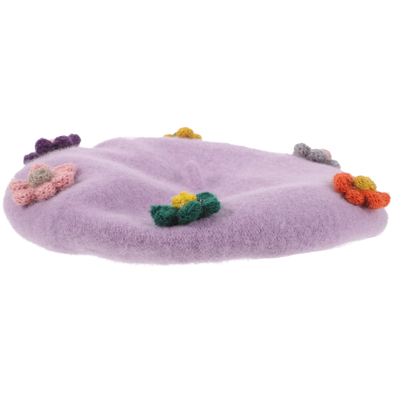 

Holiday Wool Beret Floral Flower Design Beanie Hat Photo Woollen