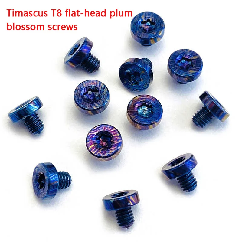 

2/4/6pcs Timascus horse screw T8 flat head plum blossom nail DIY tool folding knife locking screw assembly folding knife parts