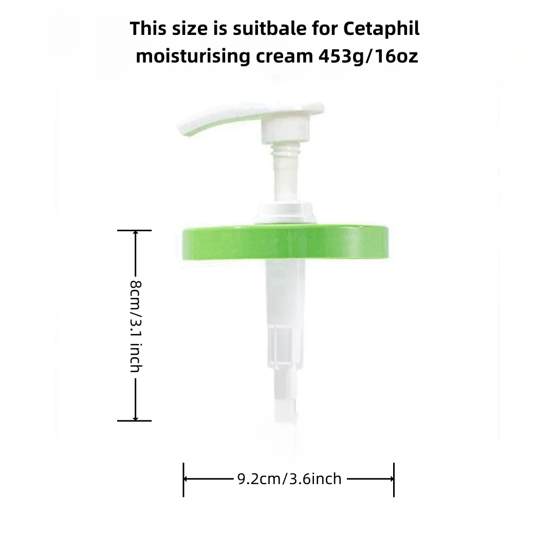 Pump Dispenser for Cetaphil Moisturising Cream 453g , Pump Head with Lid Compatible with Cetaphil Body Moisturizer