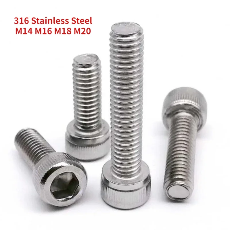 

M14 M16 M18 M20 DIN912 316 A4-70 Stainless Steel Hexagon Hex Socket Head Allen Cap Screw Bolt Lengthened Long 35 To 100mm