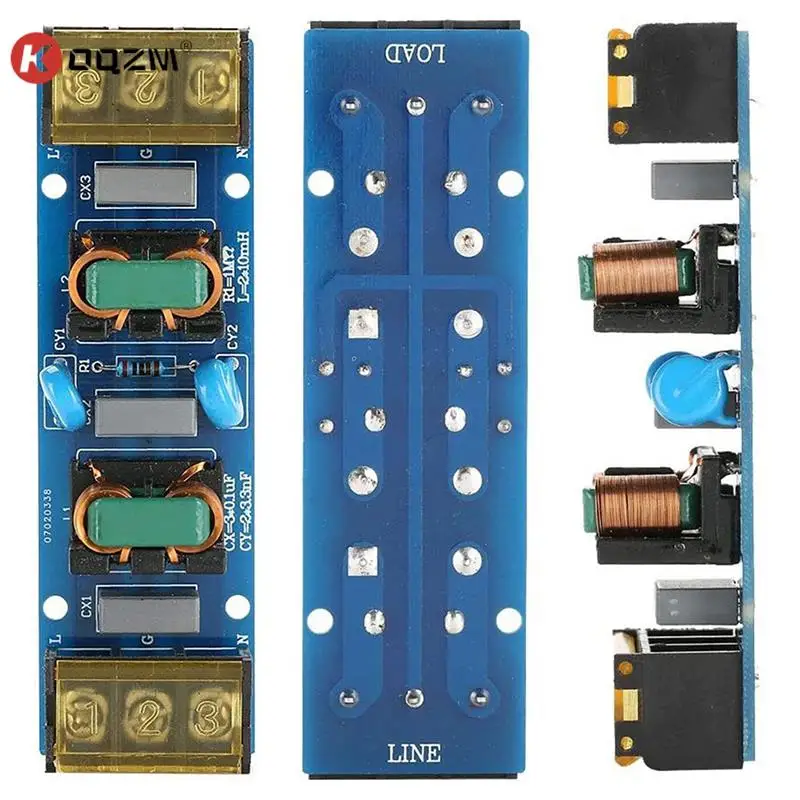 1pc 25A 6A Power Supply Filter EMI High Frequency 2 Stage Power Supply EMI Filter Low-pass Filter Board for Frequency Conversion