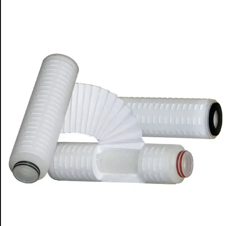 Filtration Efficiency 99.99% 0.65um Hydrophobic PTFE Membrane Filter Cartridge 20 Inch  Silicone O-ring for Compressed Air