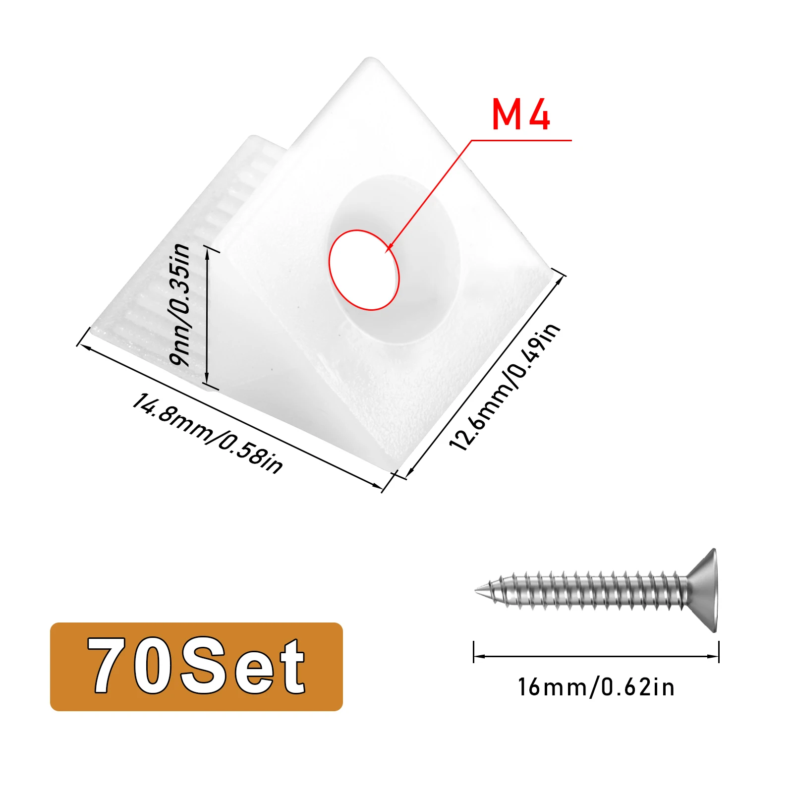 60set 수리 고정 서랍 상자 바닥 처짐 지원, 플라스틱 수선 웨지 나사 가구 수선 웨지 코너 브래킷