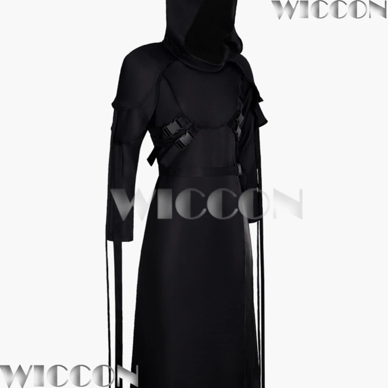 لعبة وجه الشبح الميت ضوء النهار تأثيري Disfraz mujer ملابس سوداء القوطية رجل البدلة هالوين كرنفال حفلة كوس مخصصة