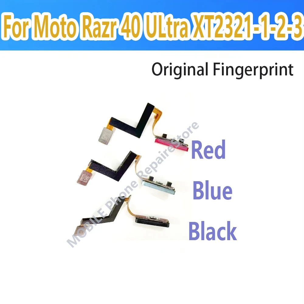 For Motorola Razr 40 Ultra XT2123 Fingerprint Sensor Power Button Flex Cable Original Replacement