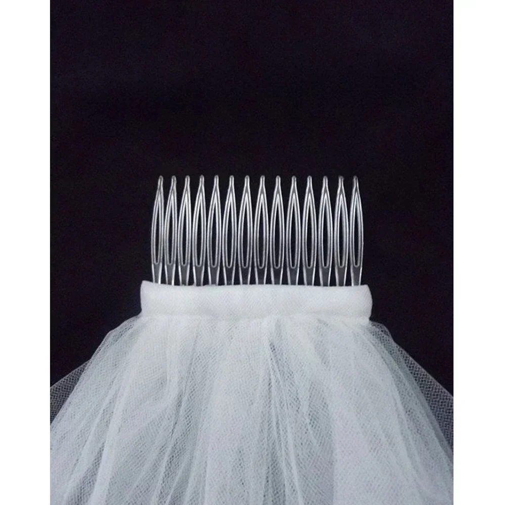Vestidos Elegant Wedding Accessories Tulle Illusion Comb Two Layer White Lvory Bridal Veils Fashion