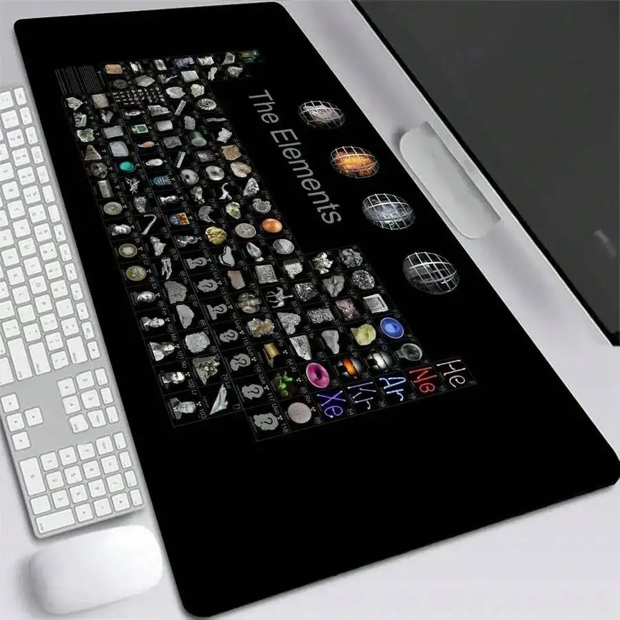 Large Gaming Mouse Pad 90x40cm Periodic Table Chemical Elements Desk Mat Anti-Slip Keyboard Pad