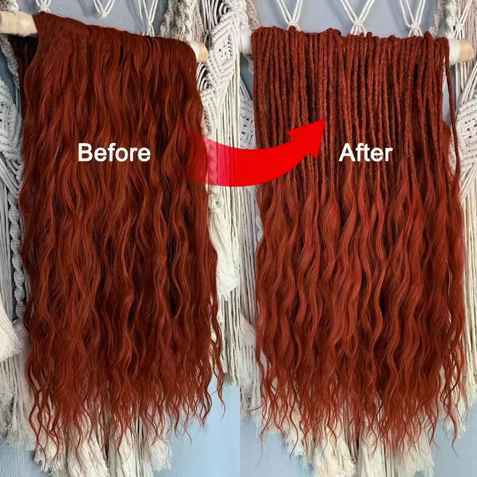 Anna 3 uds 24 pulgadas 300 gramos trenzas Ombre marrón naranja Arco Iris suelta onda profunda Crochet trenzado plata extensión de cabello sintético