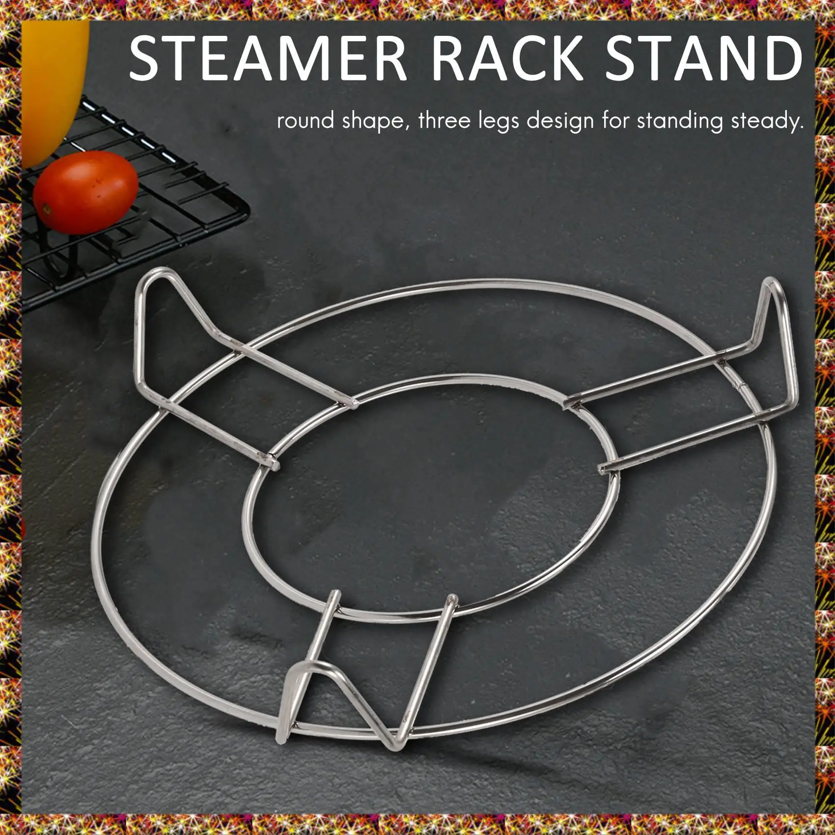 BTCL Stainless Steel Round Steamer Steam Rack Kitchen Cooking 6 Inch Dia