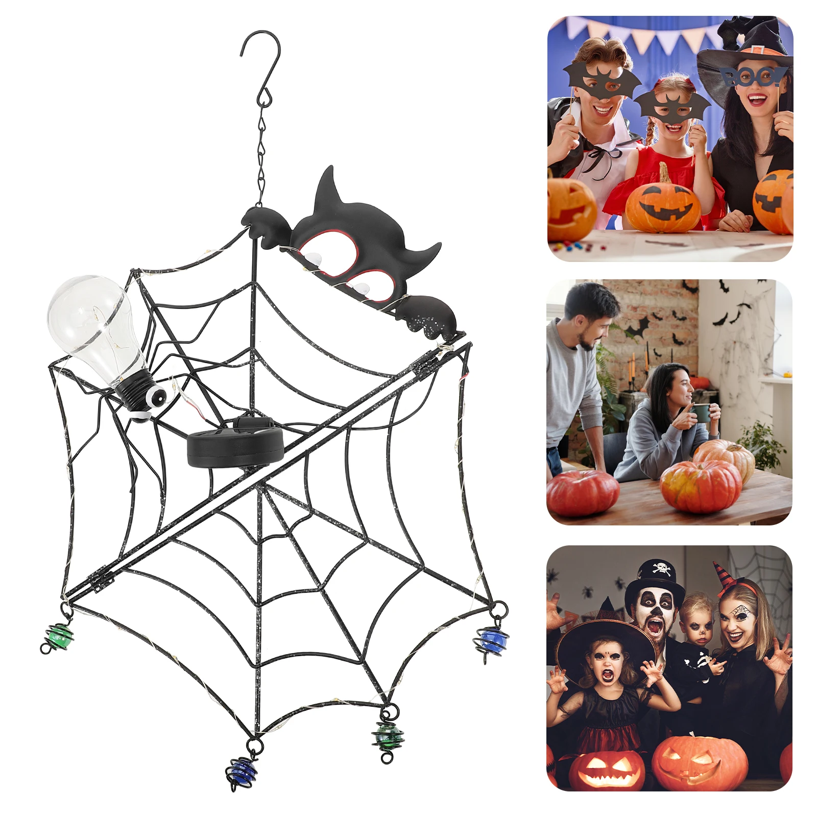 

Halloween Spider Decorations Black Light Halloween Spiderweb Hanging Light Hanging nament Durable Plastic Home Door