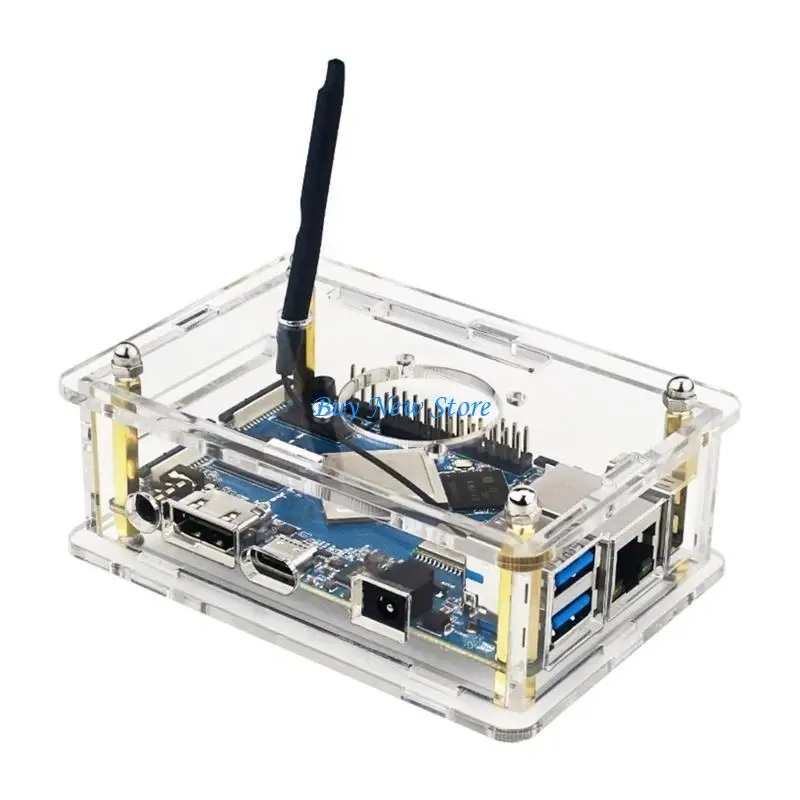 20CE Acrylic Case for Orange 4 LTS Protpratective for Case with Cooling Fan Heat Gustipation Protector