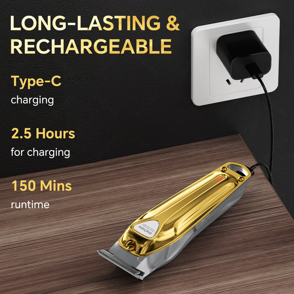 ماكينة تشذيب اللحية الاحترافية من ENCHEN Sharp 5، تدوم طويلاً، قابلة لإعادة الشحن من النوع C، شفرات شحذ ذاتية 150 دقيقة