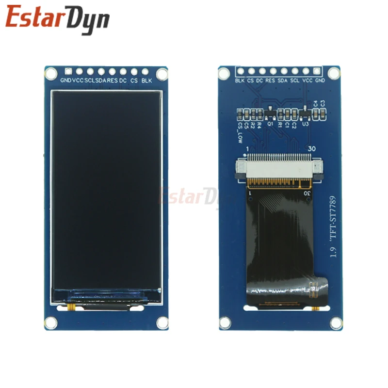 Imagem -06 - Ips Full Angle Tft Display Screen Lcd Color Display Module Spi Serial Port Alta Definição 170x320 St7789 ic 19