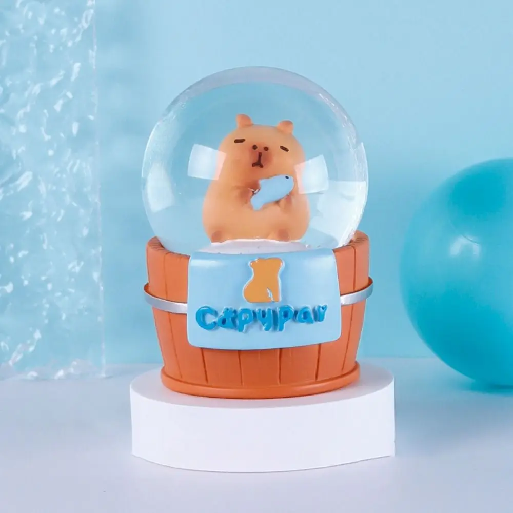 Nieuwe Hars Capybara Kristallen Bol Cartoon Lichtgevende Kleine Ornamenten Woonkamer Ornamenten Verjaardagscadeau Leuke Slaapkamer Decoratie