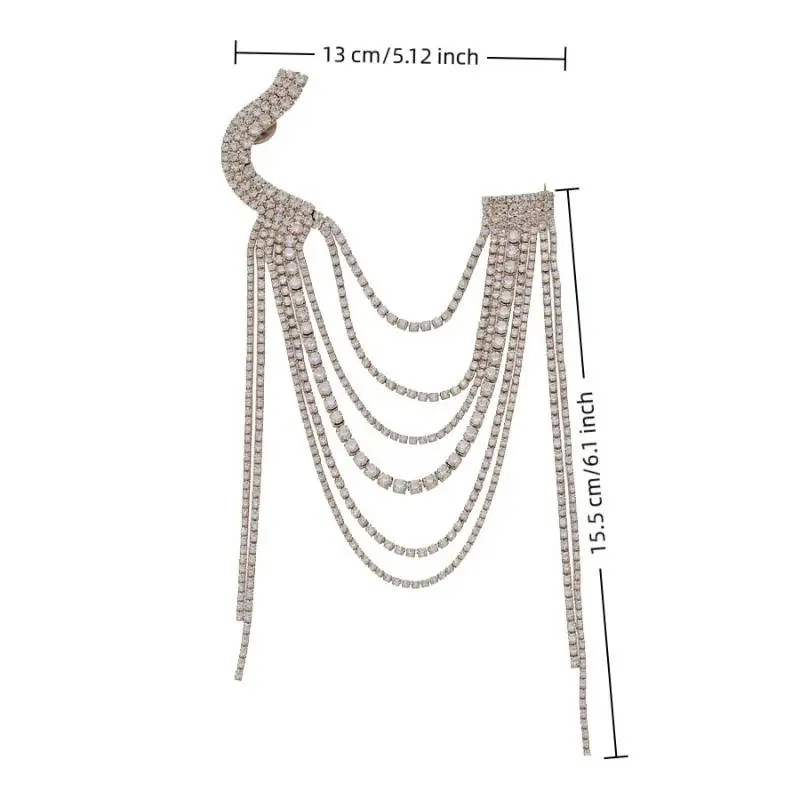 

НОВАЯ Европейская и американская роскошная брошь с полным покрытием стразами и многослойными кисточками, осенне-зимняя брошь-джокер для свитера
