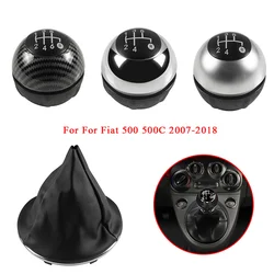 5/6 Speed Gear Shift Knob Head Shifter Gaitor Boot For Fiat 500 500C 2007 - 2018