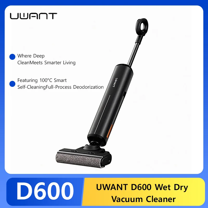UWANT D600 Wet Dry Vacuum Cleaner 100°C Hot Water Self‑Clean 180° Lay‑Flat Floor Washer for Pet Hair Home Cordless Floor Washer