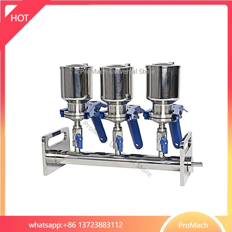 3 Branches Solvent Filter Apparatus - Multi-Manifold Stainless Steel Vacuum Filtration System for Laboratory Use