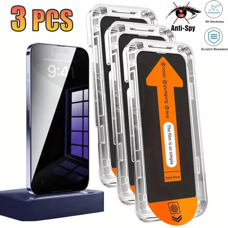 1-3 Stück Anti-Spionage-Displayschutzfolien mit Fingerabdruck-Entsperrung für Samsung Galaxy S26 Plus S25 Ultra S24 S23 S22, gehärtetes Glas mit Sichtschutz