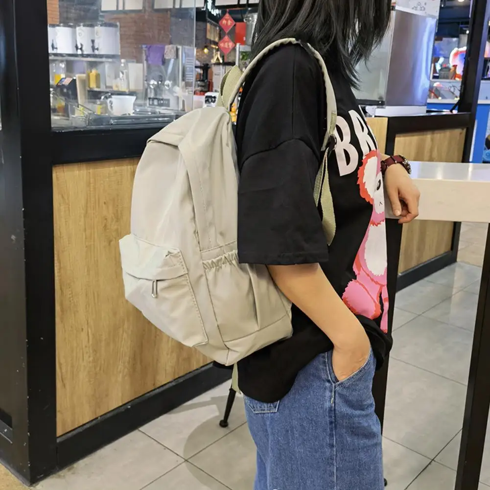 

Женский нейлоновый рюкзак на молнии в консервативном стиле, студенческие однотонные школьные рюкзаки для девочек, рюкзаки большой вместимости