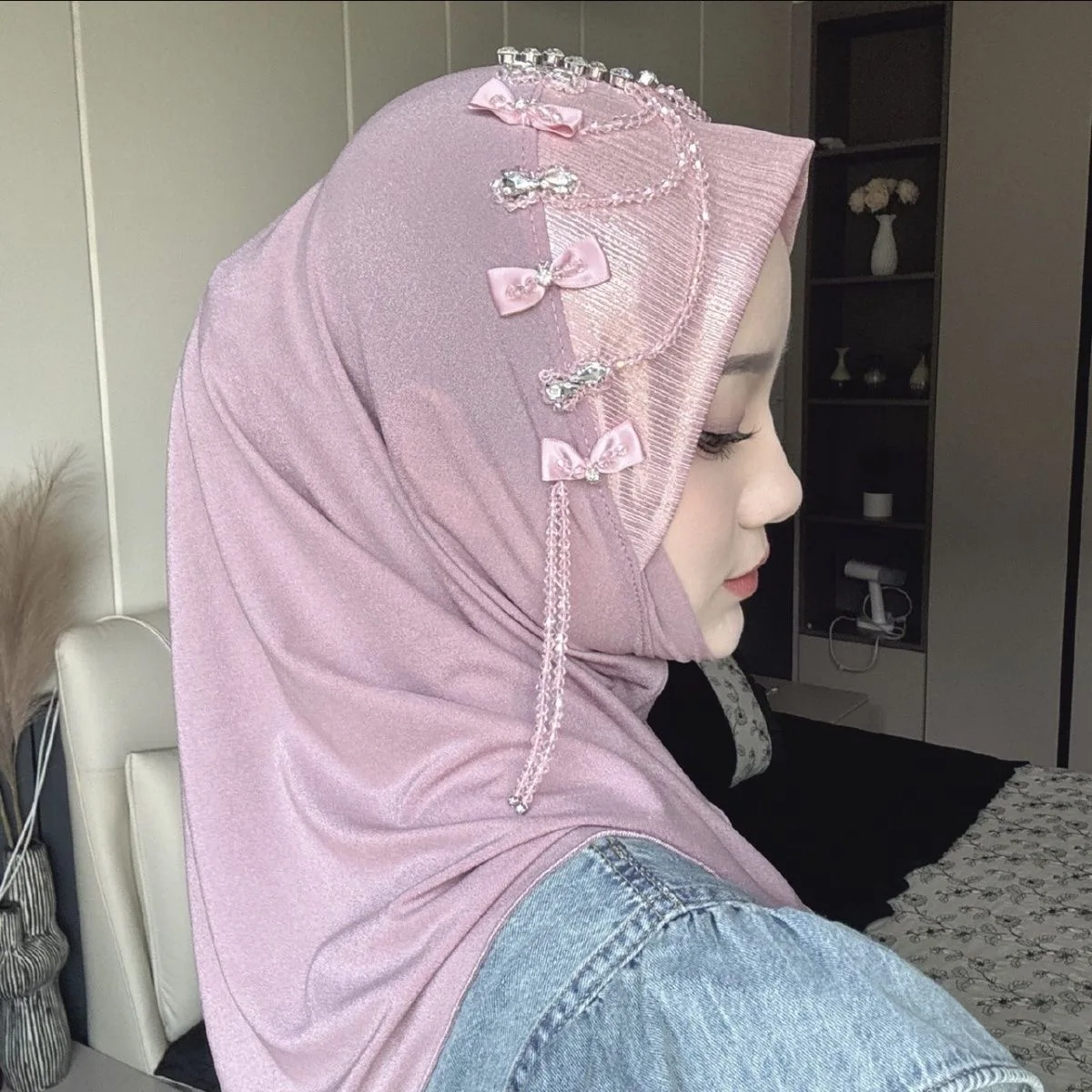 Luxo Borlas Cachecol para Mulheres Muçulmanas, Hijab, Xale, Lenço, Malásia, Oração, Kufi, Islam, Arábia Saudita, New Fashion, Frete Grátis, 05209