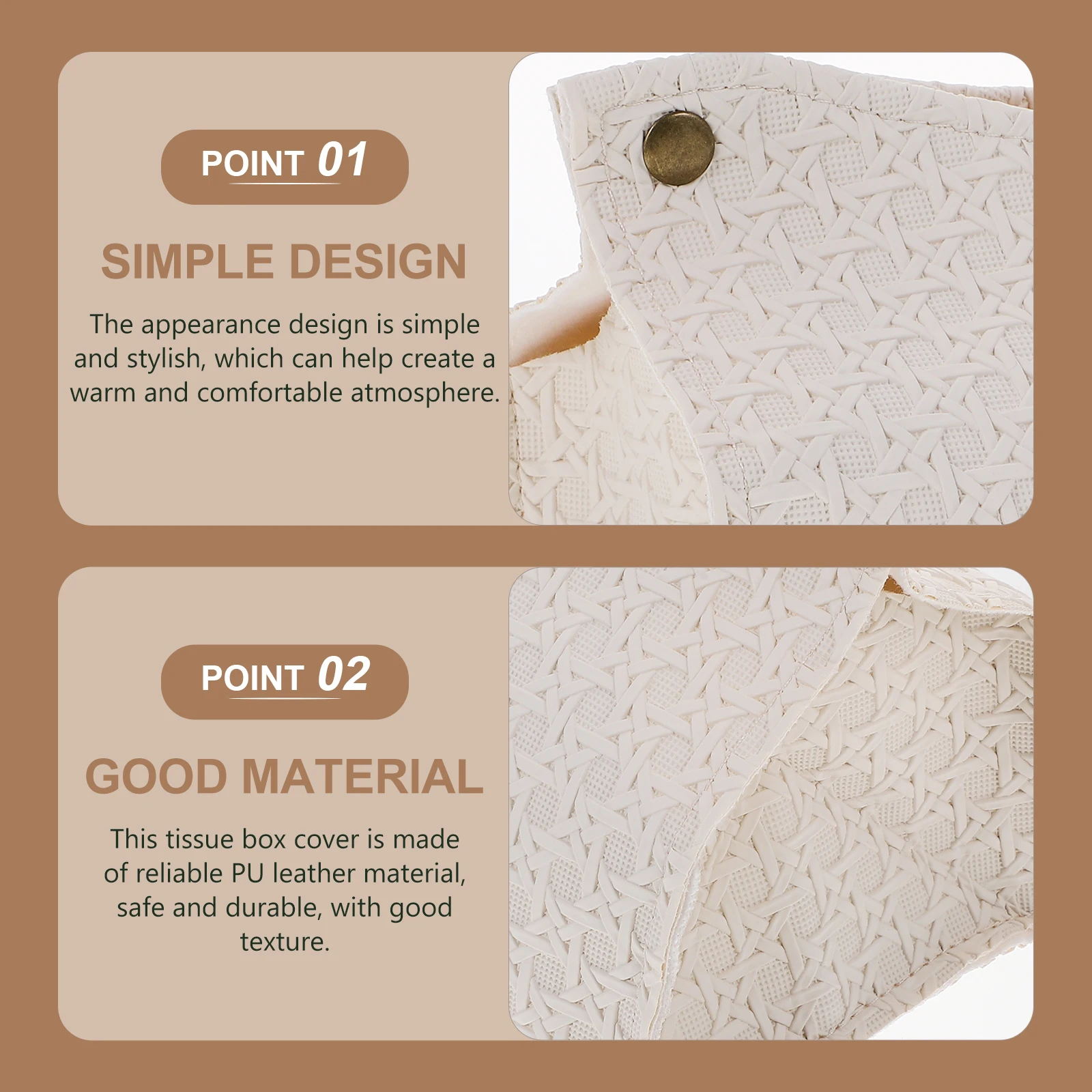 

Pu Box Simple Tissue Boxes Style Paper Towel Holder White Living Room Car Hotel Storage Dispenser Case