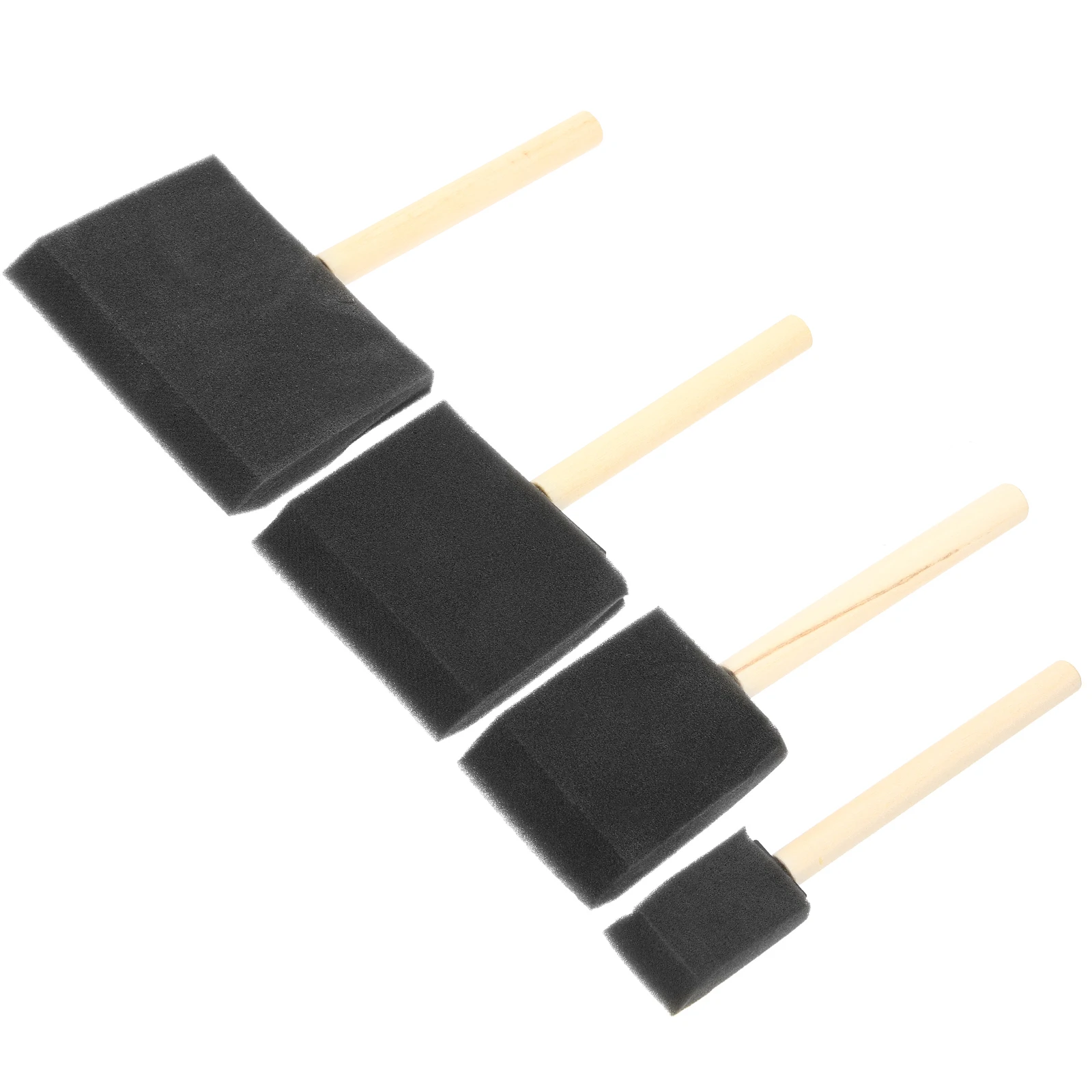 

3 Sets Wood Handle Sponge Brushes Good Water Absorption Smoothly Drawing Easy To Clean Stencil Brushes