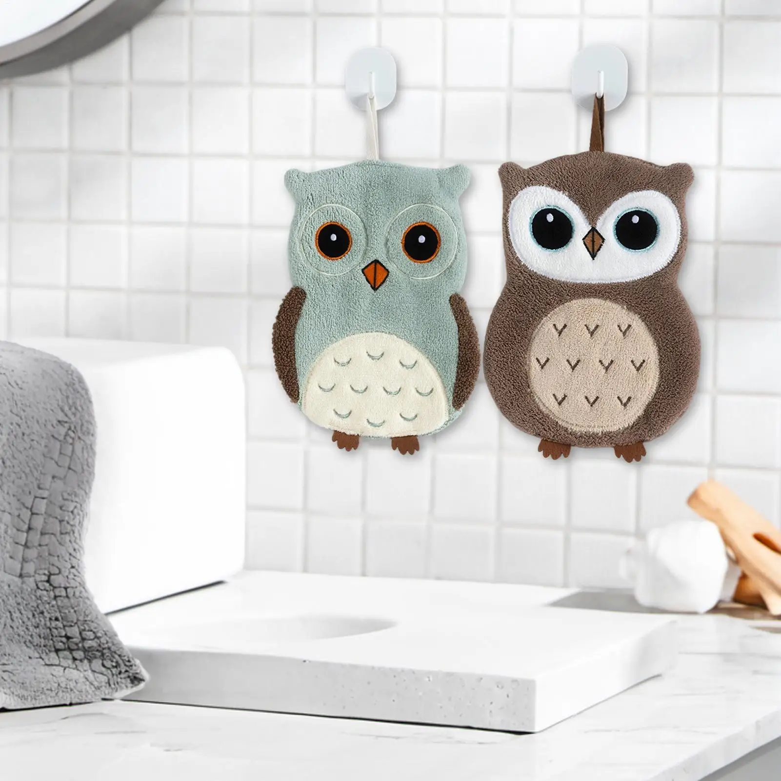 

Милое мультяшное полотенце для рук 22x18 см, тканевое, настенное, для ванной и кухни, для домашнего декора, отеля, подарок на новоселье для пары