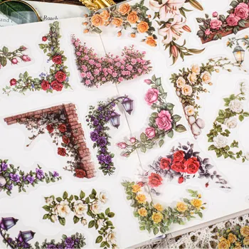 30 Pcs Flowers Corner Stickers PET sticker package DIY diary decoration sticker album…