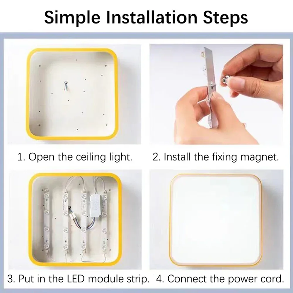 Led Ceiling Light Module 220V Replacement Led Light Bar Module Lamp Board 22/31/41/52cm Strip Light Source For Living Room Lamp