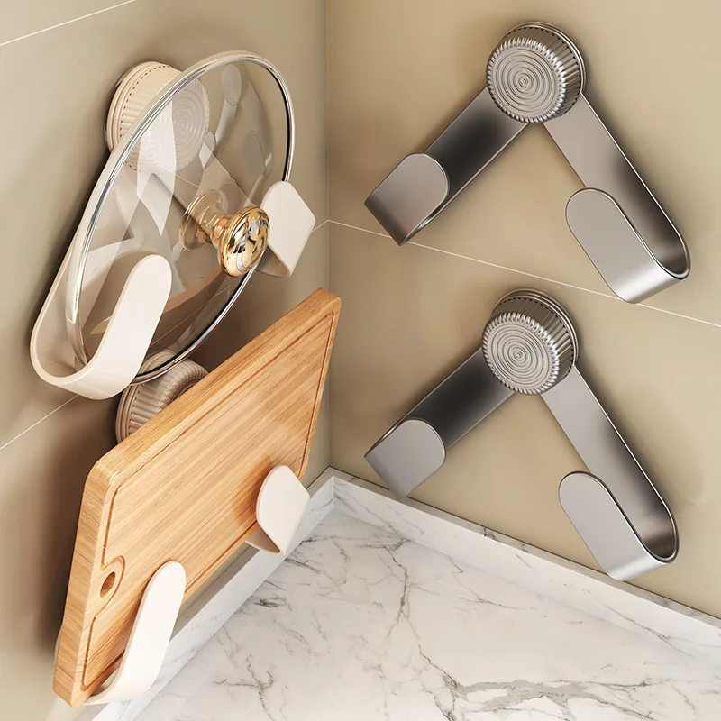 

Wall-Mounted Pot Lid Rack Kitchen Cutting Board Holder Chopping Board Multi-Purpose Storage Organizer No-Punching Required