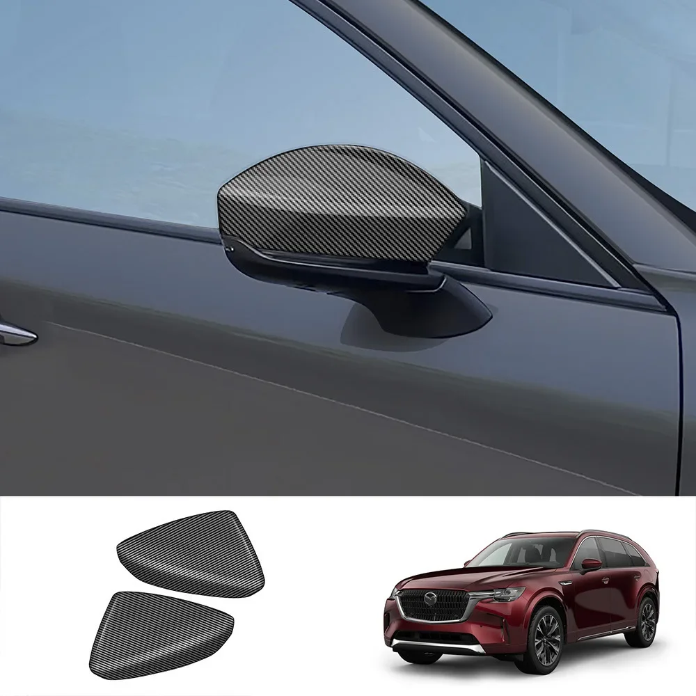 

For Mazda CX-90 CX90 CX 90 2023 2024 ABS Black ChromeABS Side Door Mirror Decoration Overlay Styling Rear view Mirror Cover Trim