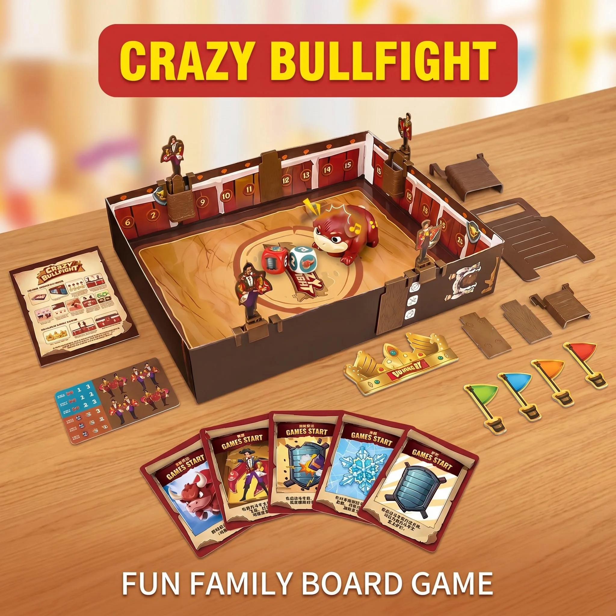 Smart Bullfighter Strategy Tabletop Board Game Set Parent-Child Interactive Puzzle Party Game for Kids And Family