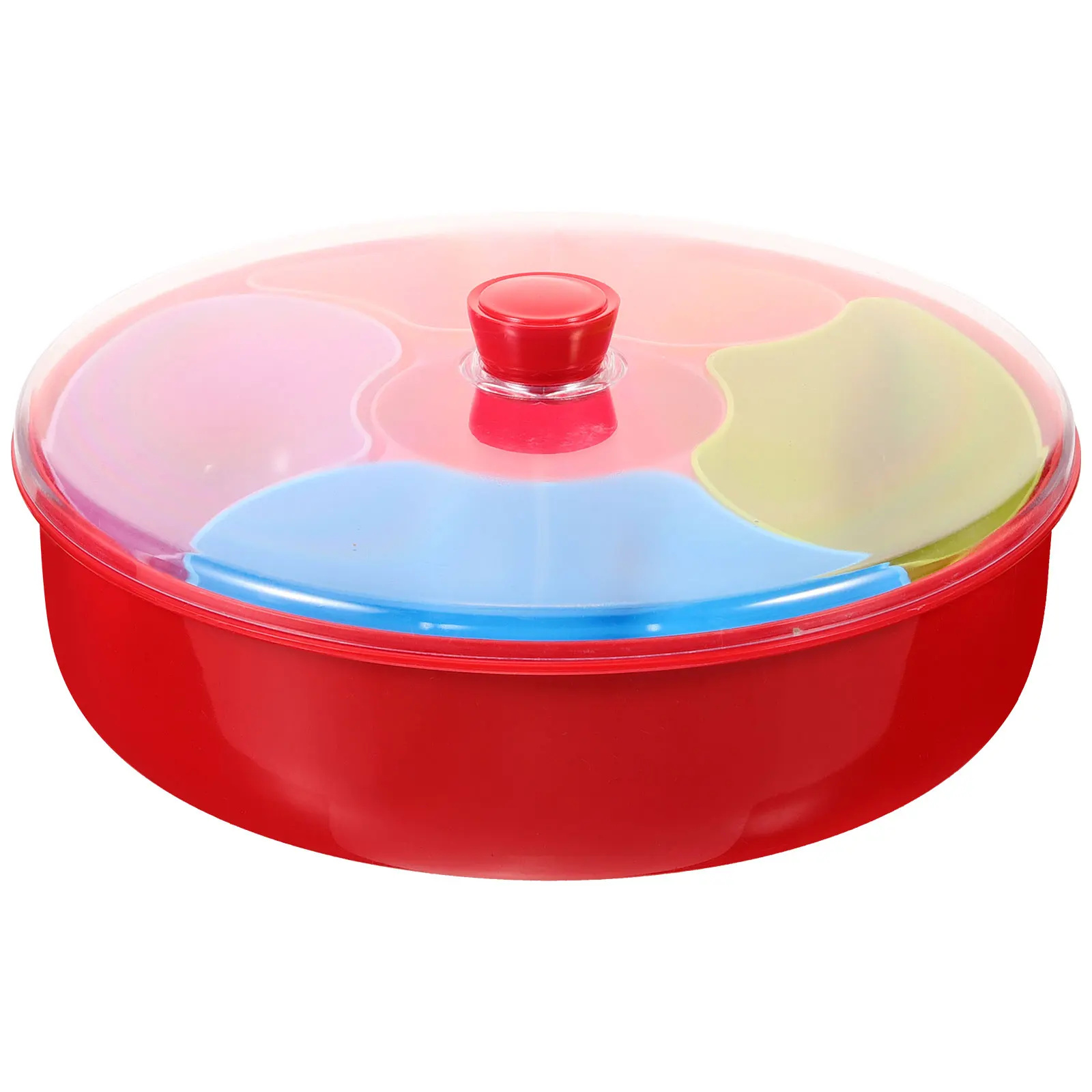 

1pc Multi-Grid Fruit Plate Compartment Snack Serving Dish Plastic Food Plate For Snacks Desserts Desktop Storage