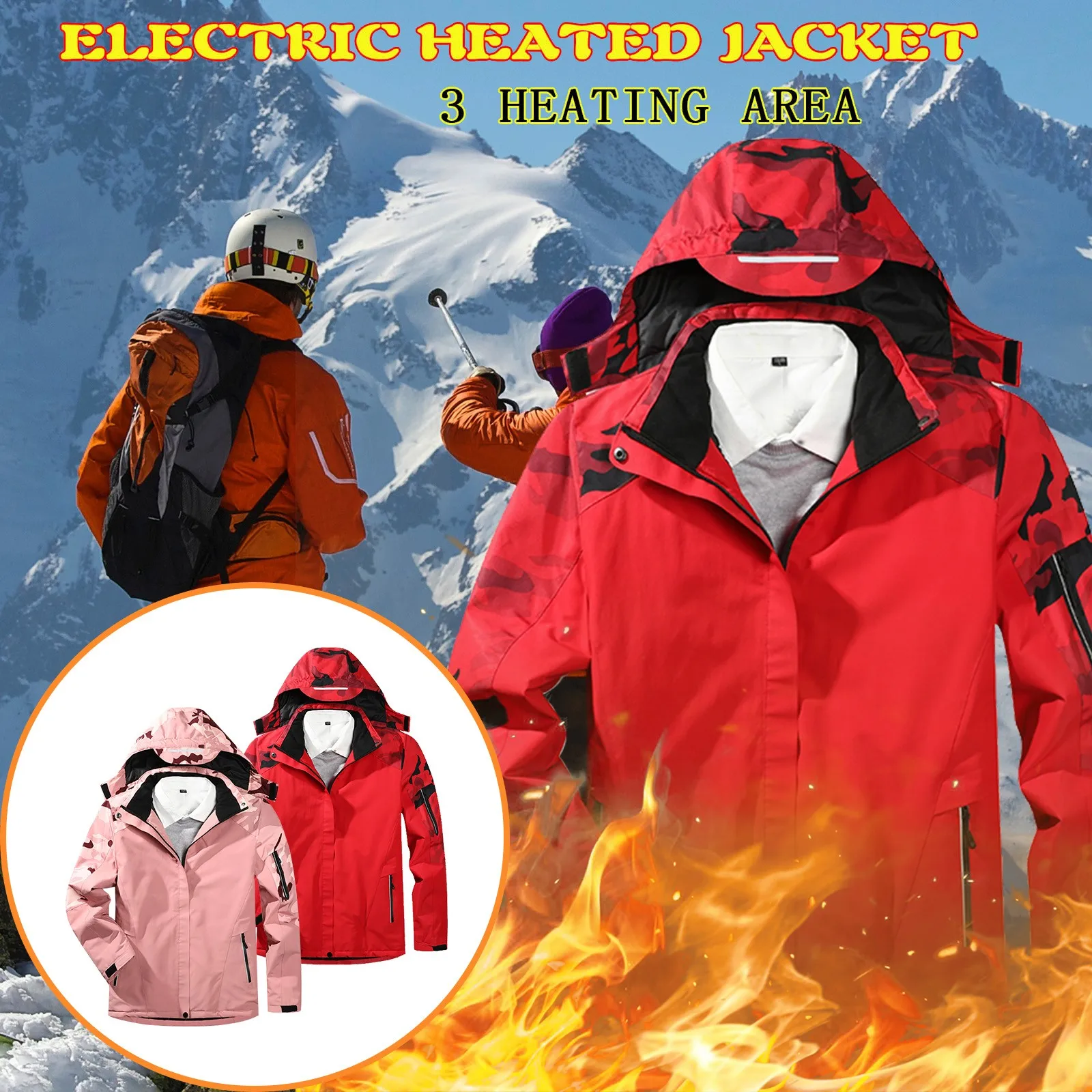 Plus Size Intelligent Heat Jackets Men Camping Treking Climbing Thermal Coat Male Winter Fashion Windproof Breathable Jacket