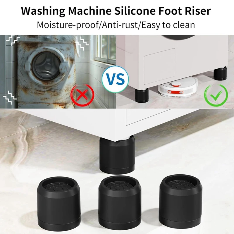 Almofadas antivibração da máquina de lavar roupa com ventosa forte, almofadas antiderrapantes dos pés do estabilizador da redução de ruído de 4 peças