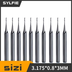 10 Pcs 3.175*0.8*3MM Two Flutes End Mill Bits,Cutting Tools,Carbide Tools, Woodworking Tools,CNC Router Bits for Carving Machine