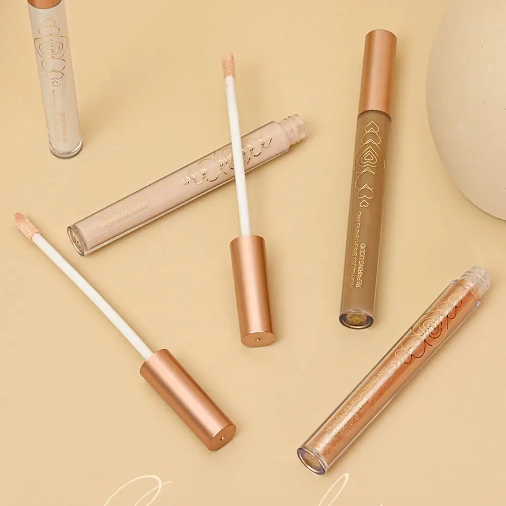 Corrector líquido duradero para iluminar la piel y los ojos, tono cálido, resistente al agua, lápiz de maquillaje para contorno facial, belleza para mujeres