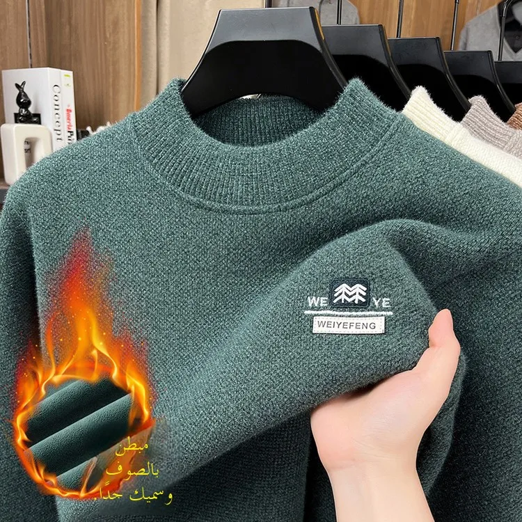 

Youth Knitted Sweater f High Collar Nylon Overhead Long Sve Sweater Durable Polyester Fiber Casual Wear for Men