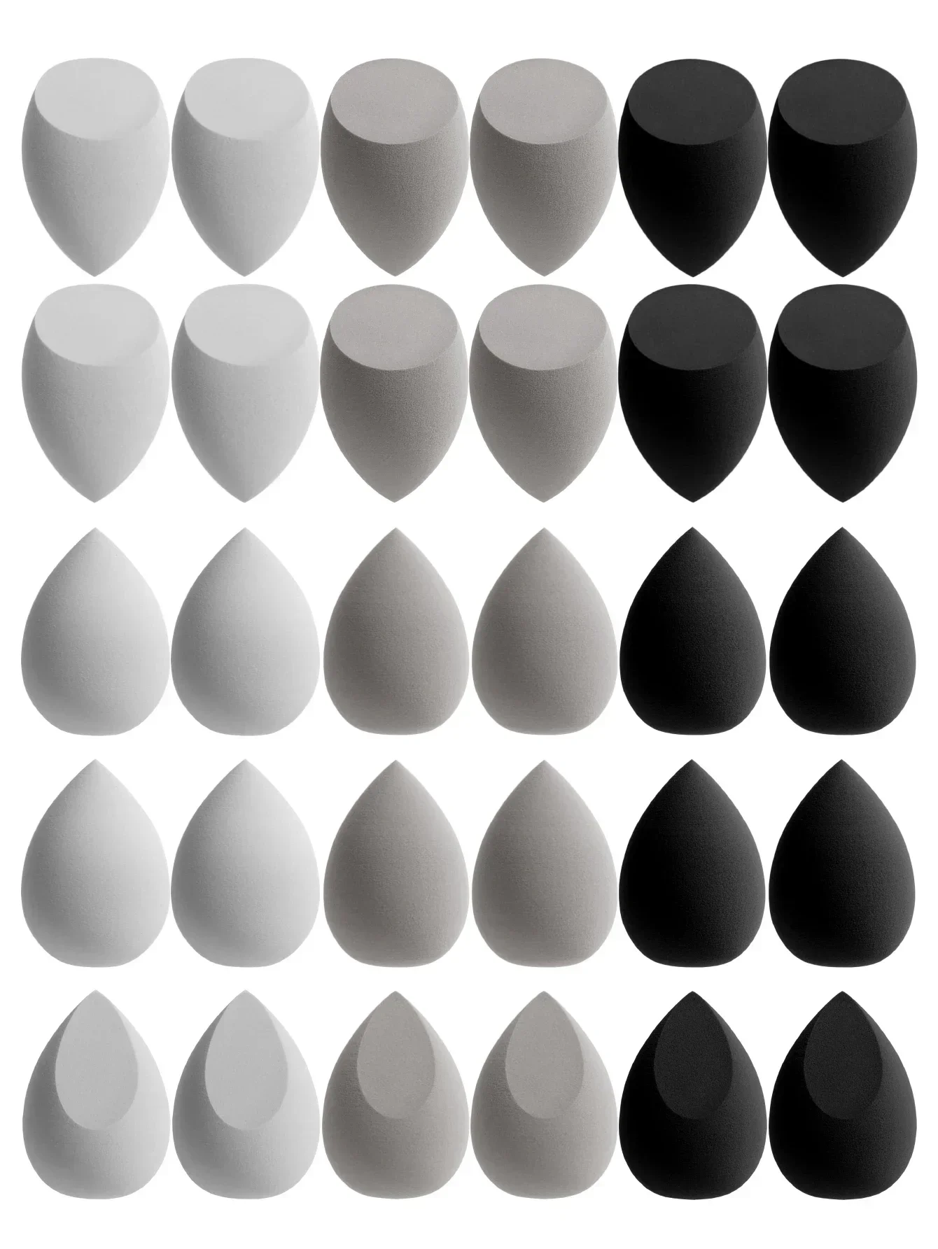 30 Beauty Eggs (make-upsponzen) Foundation Make-up Gemengde schoonheidsspons, vloeibaar, crème en poeder zonder vlek, meerkleurig C