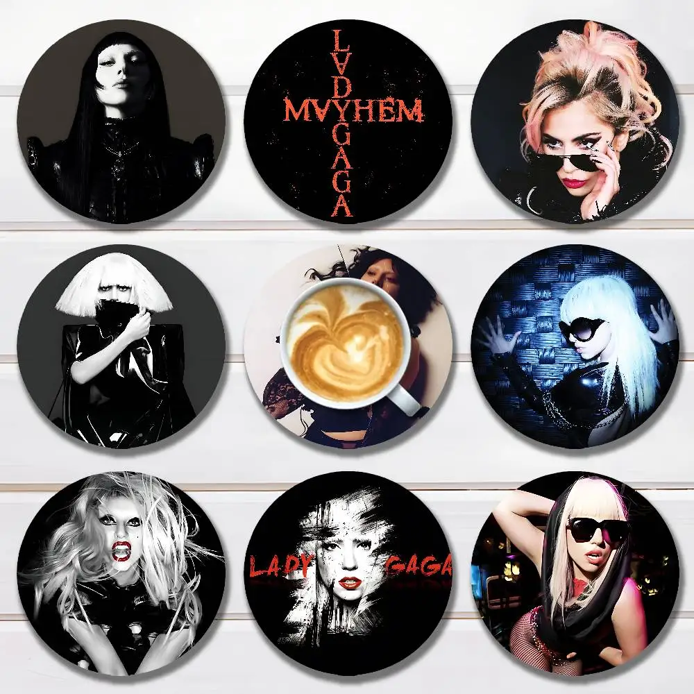 L-Lady G-Gaga MAYHEM wooden anti-slip coasters suitable for home office and theme party decoration
