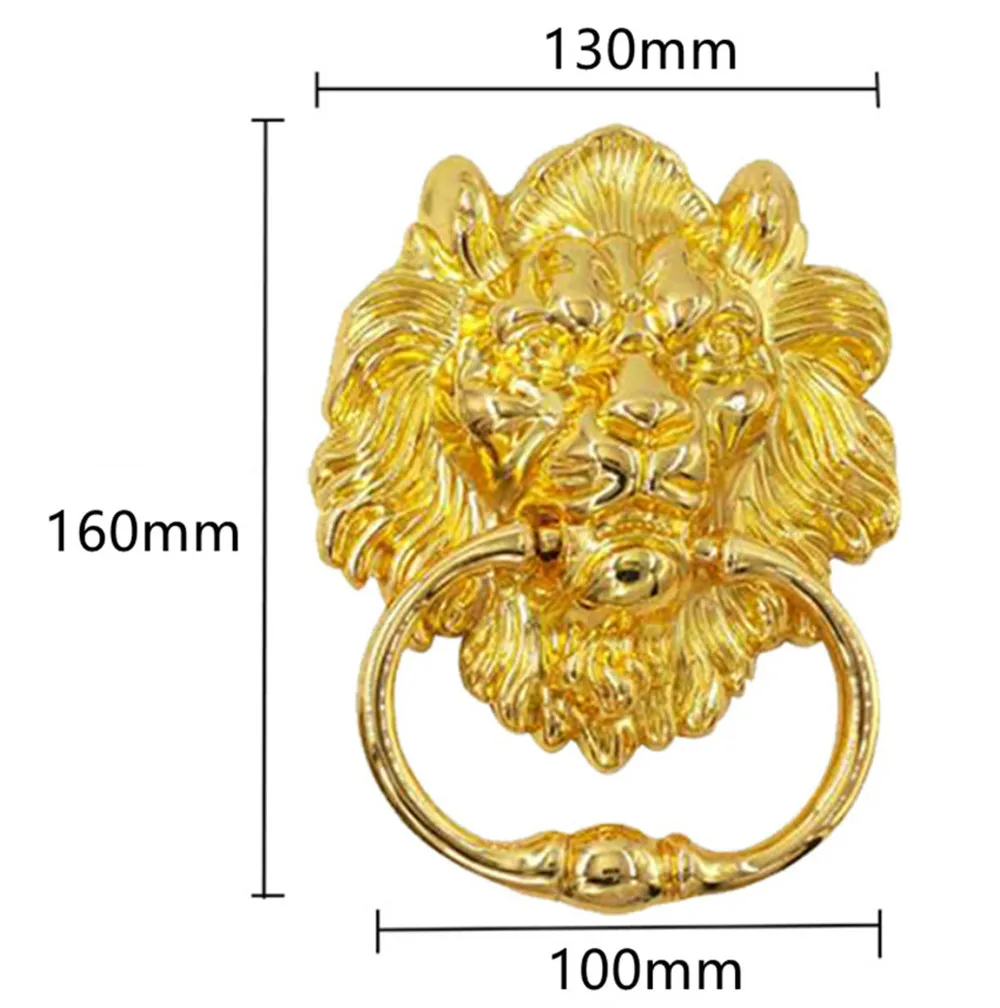 Europäische retro goldene chrome silber lion kopf massivholz tür klopfer griff bronze sofa stuhl zurück ring griff