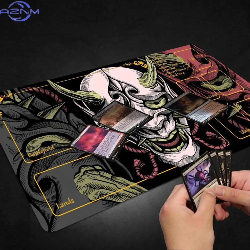 Samurai MousePad With zone 14*24in Magic Playmat Card Battles Commander Game pad Duel Deskmat for TCG MTG Non-Slip