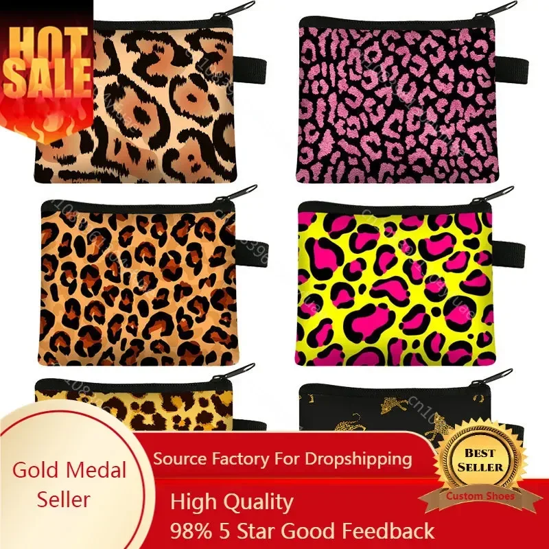

Women Short Wallets New Vintage Fashion Leopard Prints Coin Purse For Girls Clutch Bag Ladies Card Holder Clutch Bag