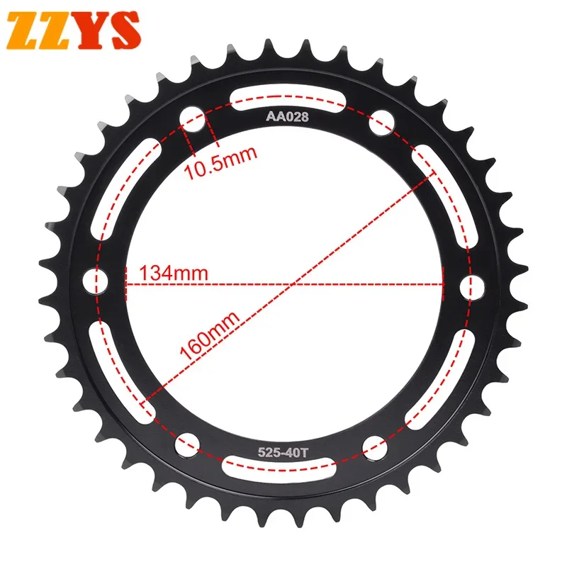 525 40T 42T 45T Tooth Rear Sprocket Gear Star Wheel Cam Pinion For Honda CBR600 CBR600F 2001-07 CBR 600 F4i CBR600FS Sport PC35