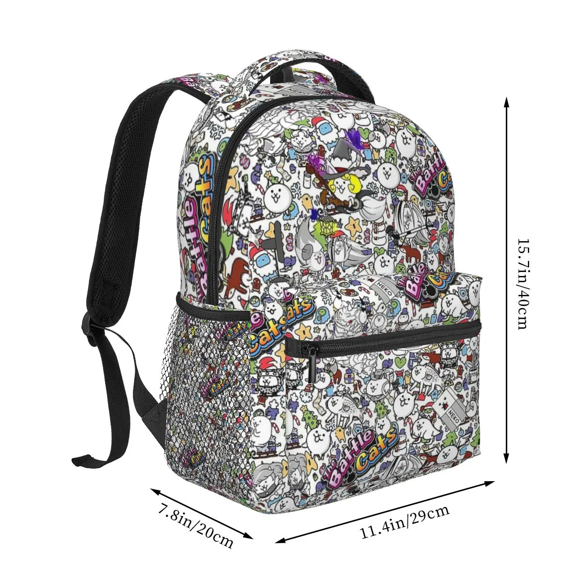 Mochilas de Battle Cats para niños y niñas, mochilas escolares de dibujos animados, bolso de hombro de gran capacidad