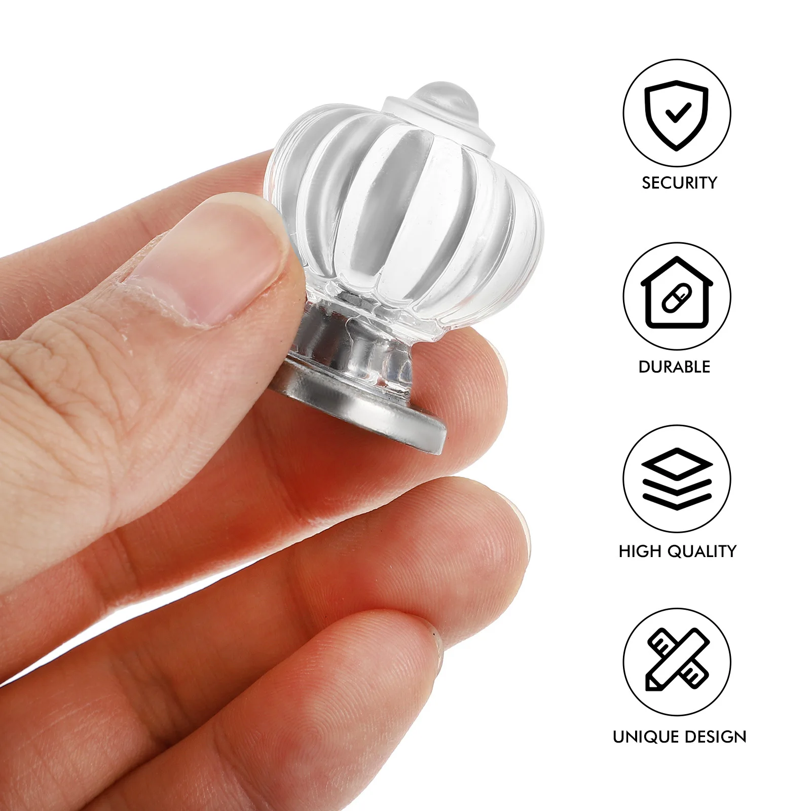 

5Pcs Crystal Clear Cabinet Knobs Reliable Drawer Pull Handles for Wardrobe Cupboard Shoe Cabinet Door Home Use