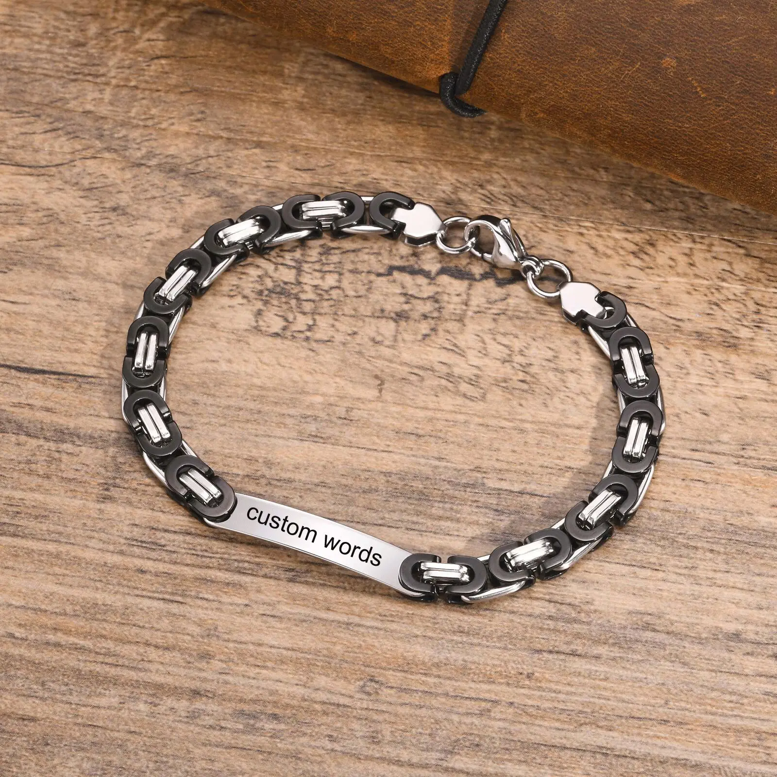 Mprainbow Free Customized New Chain Bracelets,Carving Name Sentence Carving Friend Writing Wristband,Stylish Jewelry Gift